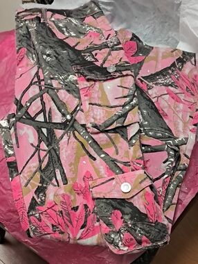 Fashion Nova Mini Billie Cargo Jeans - Camouflage - Size 14